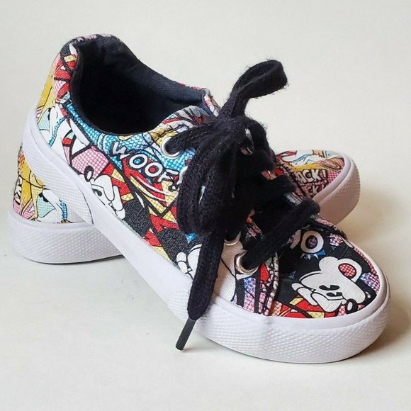 Disney Parks Kids Mickey Mouse & Friends Comic Theme Sneakers Unisex Size 9/10 - Picture 1 of 12